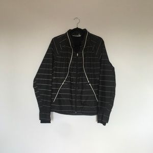 Athleta Run On Striped Windbreaker Jacket